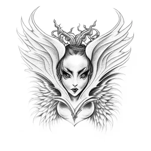 Succubus Heart and Wings Womb Tattoo tattoo design idea