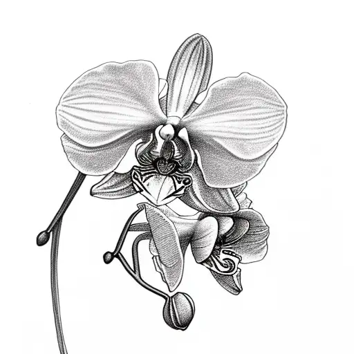 orchid with the words I love you always tattoo design idea