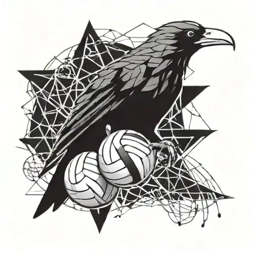 volleyball anime japanese crow haikyuu tattoo design idea
