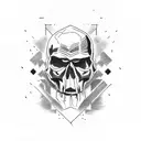 blackout with skulls and the text CTM tattoo design idea