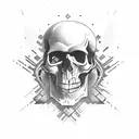 blackout with skulls and the text CTM tattoo design idea