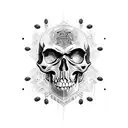 blackout with skulls tattoo design idea