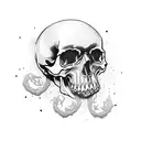 blackout with skulls tattoo design idea