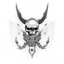 blackout with skulls tattoo design idea