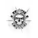 blackout forearm with skulls tattoo design idea