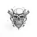 blackout forearm with skulls tattoo design idea