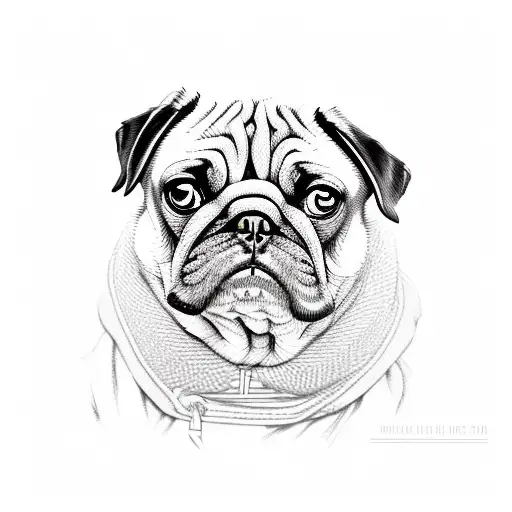 pug  tattoo design idea
