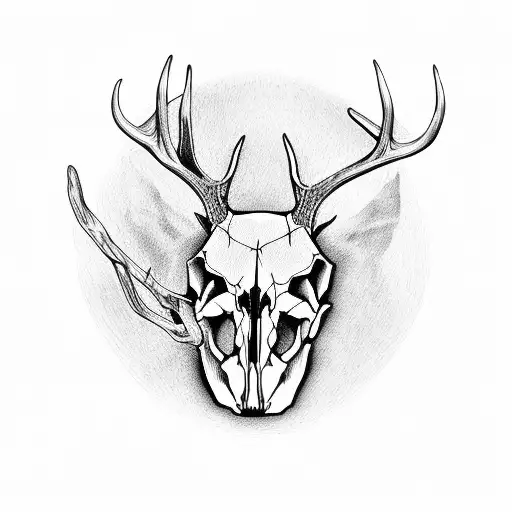 deer skull tattoo design idea