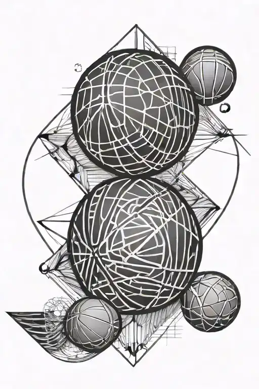 Fibonacci sequence with Basketball ball  tattoo design idea