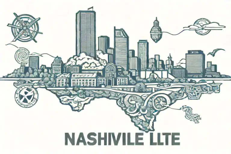 Nashville Tennessee state outline tattoo design idea