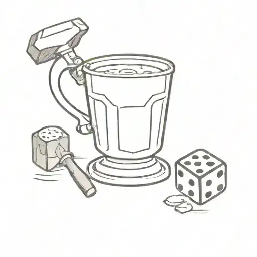 cup piston compteur aile trophy, Thor's axe, 777 dice, casino chips tattoo design idea