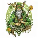 druid lord of forest surrounded tattoo design idea