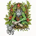druid lord of forest surrounded tattoo design idea