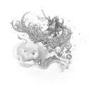 dreamer and enabler on a happiness quest tattoo design idea