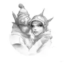 dreamer and enabler on a happiness quest tattoo design idea