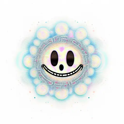 psychedelic smiley face  tattoo design idea