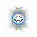psychedelic smiley face  tattoo design idea