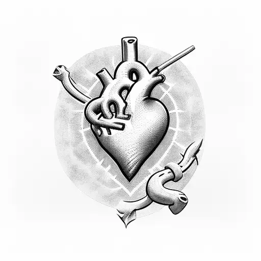 heart with name Brutus in middle tattoo design idea