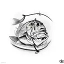 hook fishing tattoo design idea