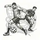 soccer player scoring a goal tattoo design idea