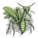 praying mantis tattoo design idea