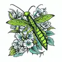 praying mantis tattoo design idea