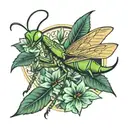 praying mantis tattoo design idea