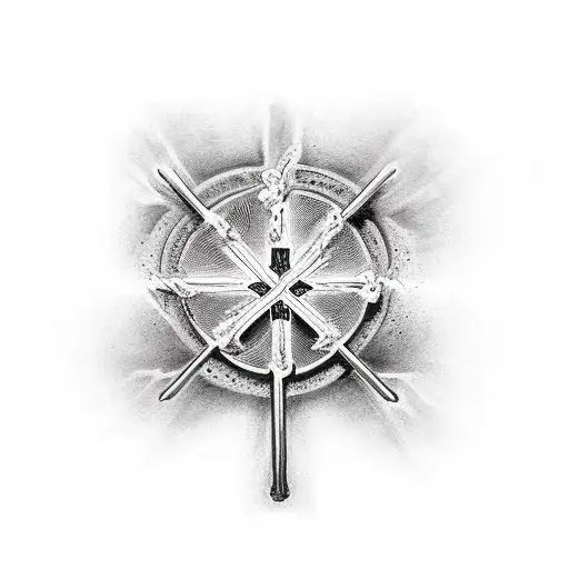 Jesus on the cross, the blood spells "1 Cross + 3 Nails =4Givenss tattoo design idea