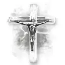 Jesus on the cross, the blood spells "1 Cross + 3 Nails =4Givenss tattoo design idea