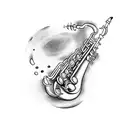 shrip play saxophone tattoo design idea