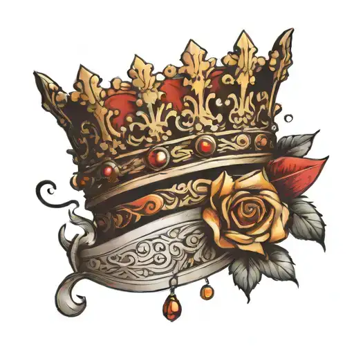 The crown should be drawn using letters: M, H, A, I tattoo design idea