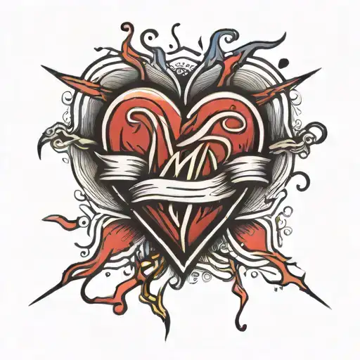 heartbeat outline with a twist tattoo design idea