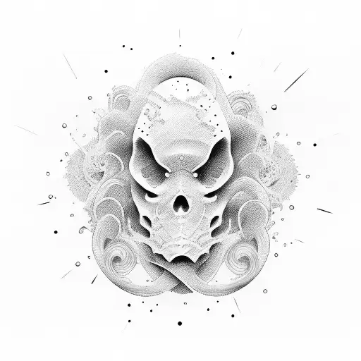 123 wave shape tattoo design idea