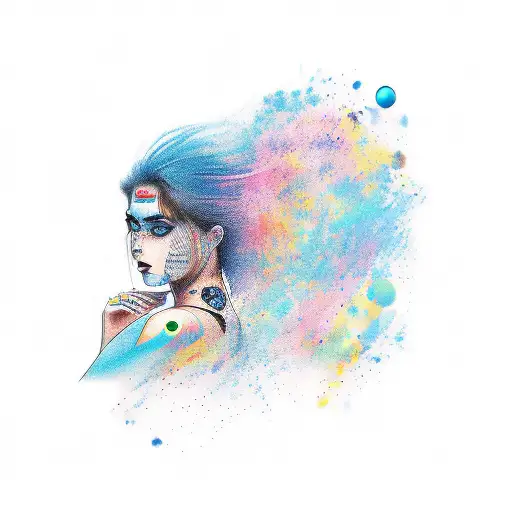 bmw blue girl tattoo design idea