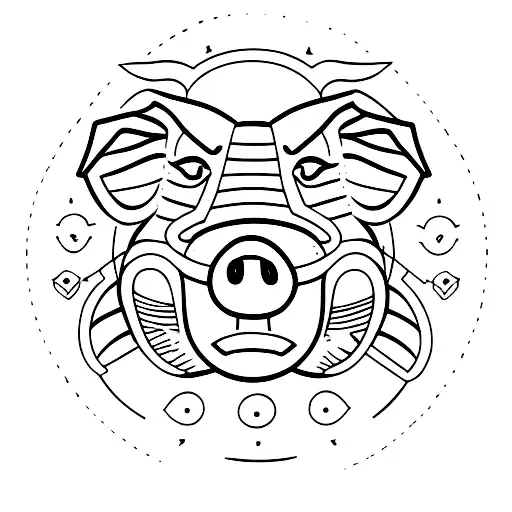 pig tattoo design idea