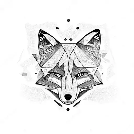 fox combined with electric guitar tattoo design idea