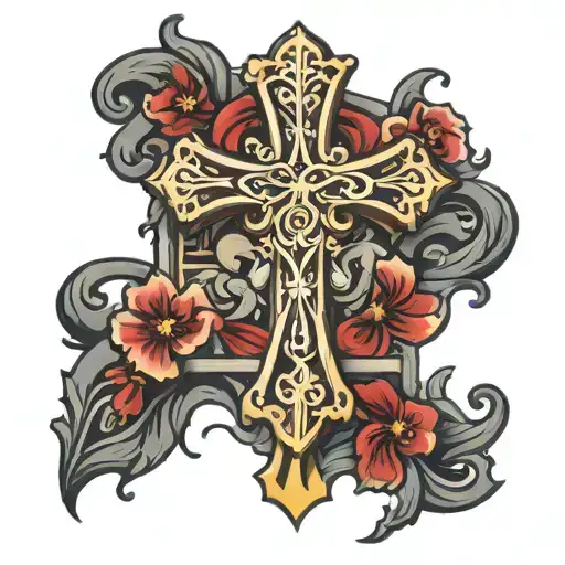 orthodox christian cross tattoo design idea