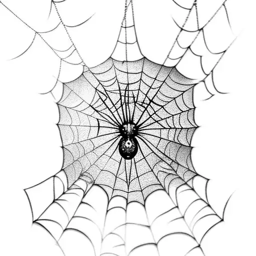 spiderweb with chains on fire and gems in the corners tattoo design idea