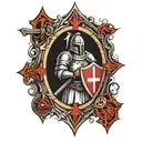 templar knight with shield templar cross tattoo design idea