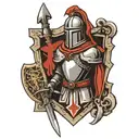 templar knight with shield templar cross tattoo design idea