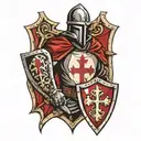 templar knight with shield templar cross tattoo design idea