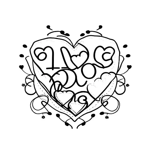 grandma heart shaped pillow with inside embroidery quoting "MOM" on the inside of heart pillow with a bow Ontop  tattoo design idea