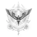 winged holy cross tattoo design idea