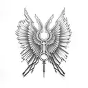 winged holy cross tattoo design idea