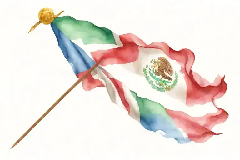 Mexican and British flag intertwined tattoo design idea