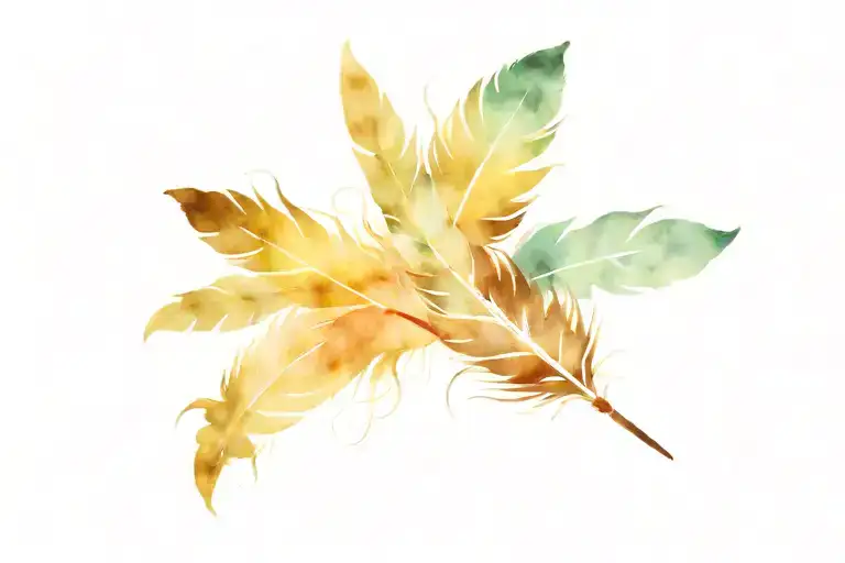 Yaqui indian feathers tattoo design idea