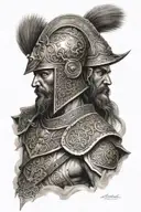 acient Persian warrior tattoo design idea