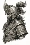 acient Persian warrior tattoo design idea