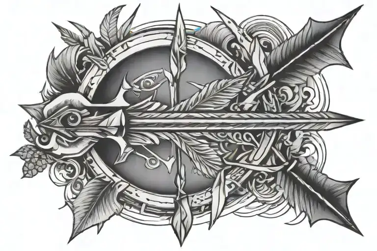 hunting arrow  tattoo design idea