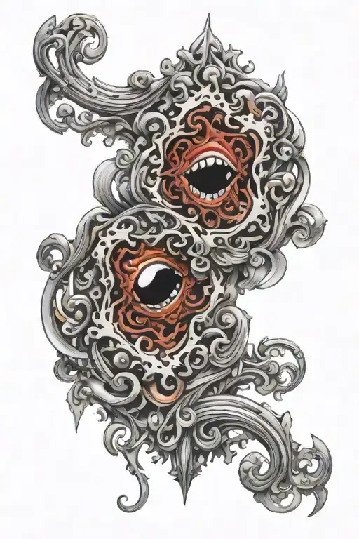 Scary metal pattern tattoo design idea